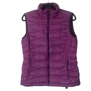 Eddie Bauer Women’s Purple Quilted Down Puffer Vest Size Medium